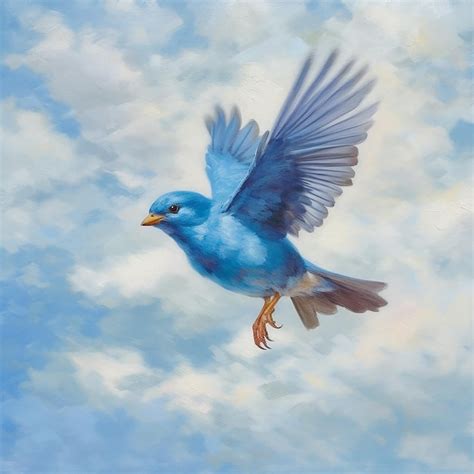 Flying Blue Bird Drawing