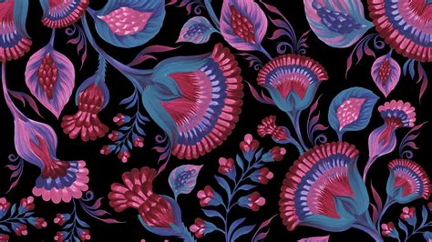 Download wallpaper 2560x1440 flowers, patterns, bright, leaves ...