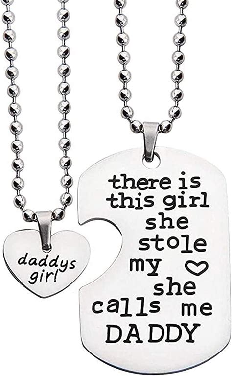 Father Daughter Hypoallergenic Stainless Steel Necklace Set - Perfect ...