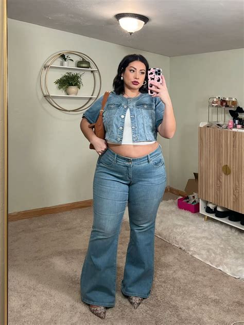 Cute summer/spring outfit + plus-size + midsize + fashion + denim ...