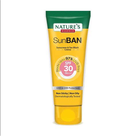 Nature's Essence SunBan SPF 30 PA+++ Sunscreen & Tan Block Crème, 120ml ...