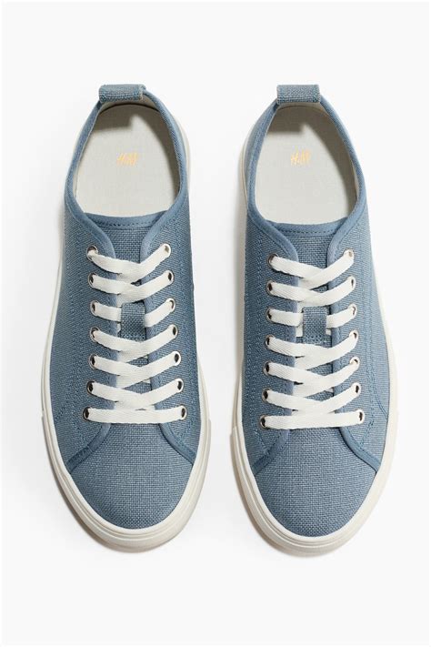 Men’s Dusty blue Canvas trainers | H&M IN