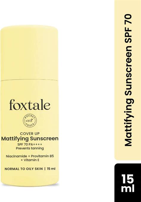 Foxtale Sunscreen - SPF 70 PA++++ Matte Sunscreen for Oily Skin with ...