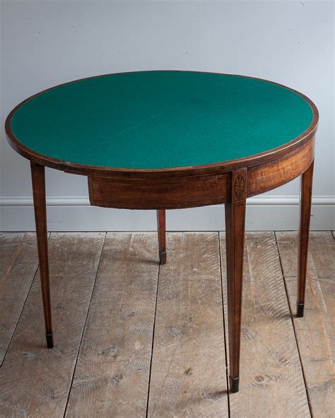 Satinwood Card Table, georgian demi lune table : Antique Card Tables UK ...