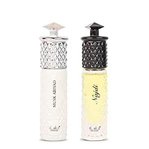 Manasik Set of 2 Alcohol Free Premium Attar, Musk Abiyad Fresh ...