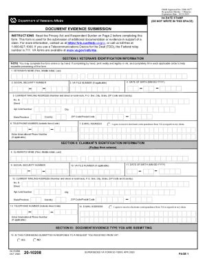 2020 VA VA Form 20-10208 - Blank Fillable Template | Fill Out, Print ...