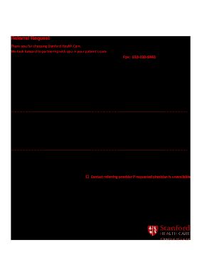 Stanford Health Care Referral Request Form - Fill and Sign Printable ...