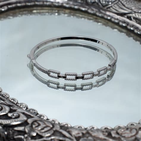 Silver Diamond Studded Bracelet
