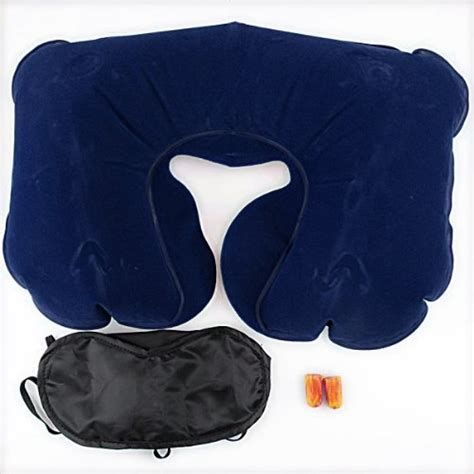 Amfs Store Travel Kit Combo - Inflatable Neck Air Pillow, Eye Mask, Ear ...