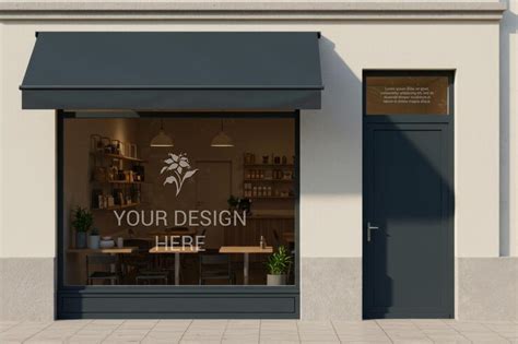 Window glass store front mockup template 03 | Premium AI-generated PSD