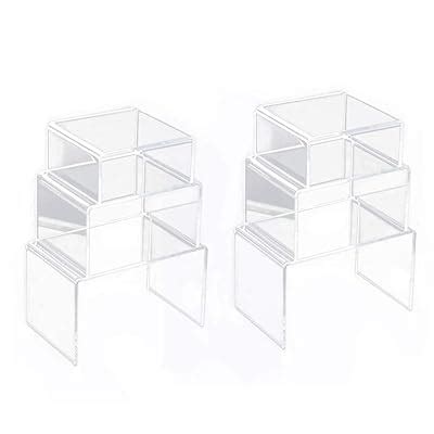 Buy Wang-Data 6 Pcs Clear Acrylic Display Risers Jewelry Display Risers ...