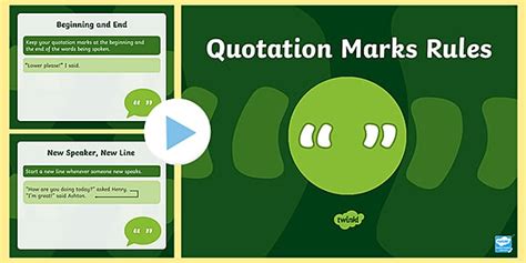 Quotation Marks Rules PowerPoint for 3rd-5th Grade