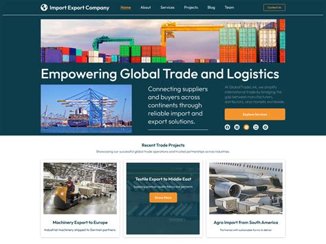 Import Export Company – Modern Business Theme for Global Trade Firms