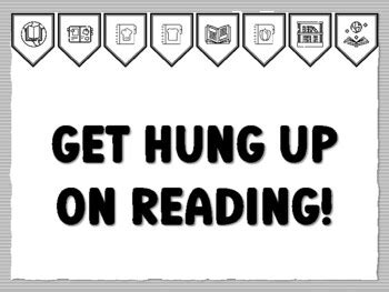 GET HUNG UP ON READING! Library Bulletin Board Kit worksheet by Swati ...
