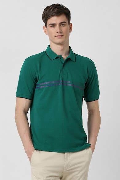 Buy Men Green Print Polo Neck Collar T-shirt Online - 900633 | Peter ...