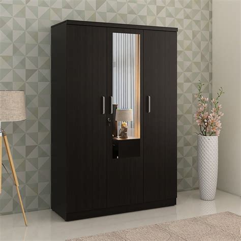 Buy Helios Rhine 3-Door Wardrobe with Mirror - Wenge from Home Centre ...