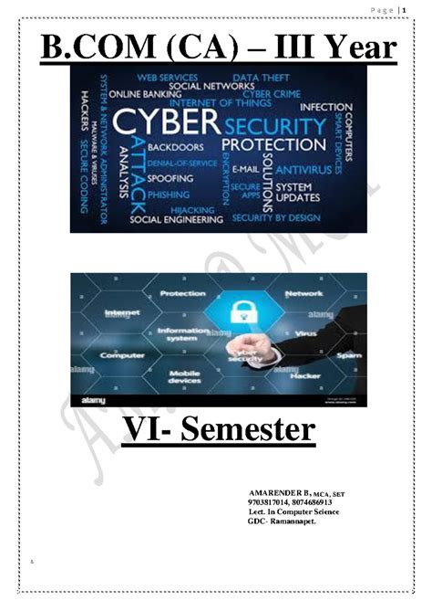 Cyber Security Fundamentals and Practices - MCA (CA) III Year Sem VI ...