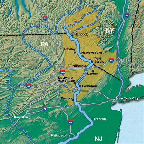 Delaware River Map Big Eddy Narrows Map