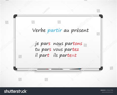 French Grammar Verbs Conjugation Verb Partir Stock Vector (Royalty Free ...