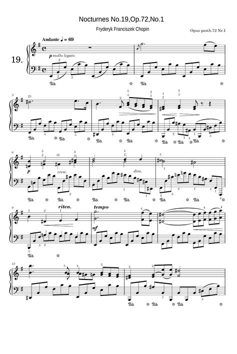 Nocturnes No.19,Op.72,No.1 - Fryderyk Franciszek Chopin (arr. Fryderyk ...