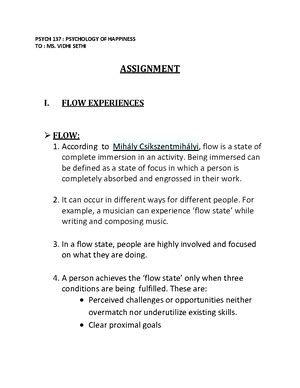 Summer Internship Final Report - Applied Psychology - Studocu