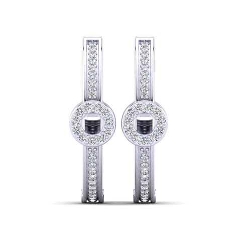 Order Women's Earring Alarice 18 mm in Round cut 0.132 Carat 14ct White ...