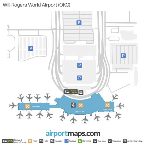 Map of Will Rogers World Airport Oklahoma City (OKC) – Terminal Map ...