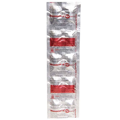 Monocef-O CV Tablet 10's Price, Uses, Side Effects, Composition ...