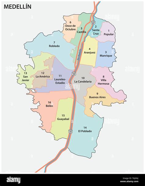 Map Of Medellin Colombia South America