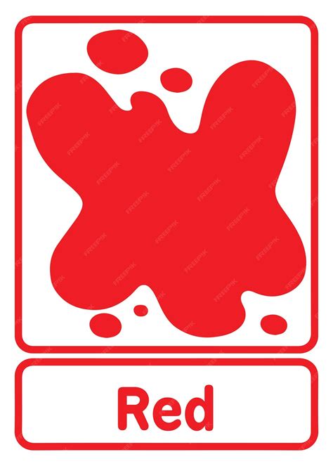 Flashcard de color rojo vectorial en inglés | Vector Premium