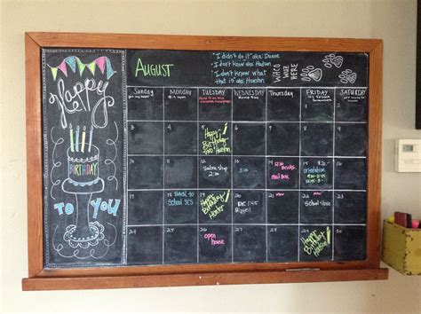 August Chalkboard Calendar Ideas - Printable Calendars AT A GLANCE