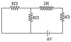 In the circuit shown in figure, time constant and steady state current ...