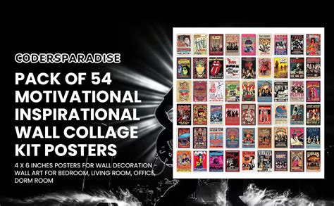 CodersParadise Rock Band Wall Collage Kit | 54 Aesthetic 4x6 Inch Music ...