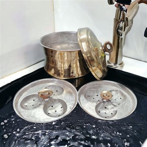 Buy Antique Brass Idli Steamer Pot Idli Patra With 2 Inserts Including ...
