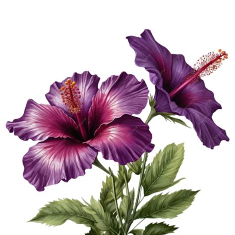 Premium Vector | Purple color Hibiscus flower isolated on white background