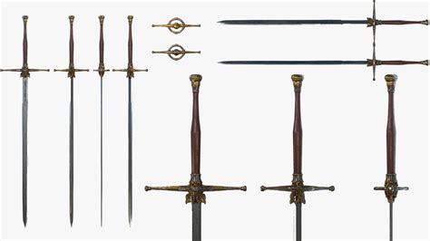 3D Fantasy Sword RPG Spanish Montante Mandoble Espadon Bastard Sword ...