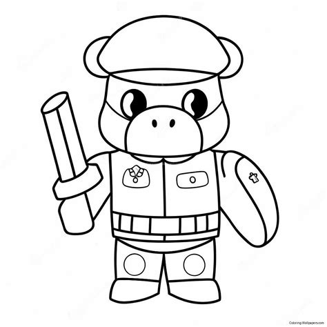 Soldier Piggy Coloring Pages