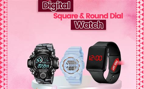 Buy The Shopoholic Plastic Grey White Digital Square And Round Dial ...