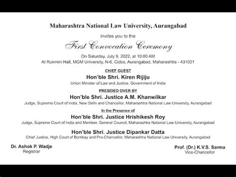 MAHARASHTRA NATIONAL LAW UNIVERSITY - AURANGABAD