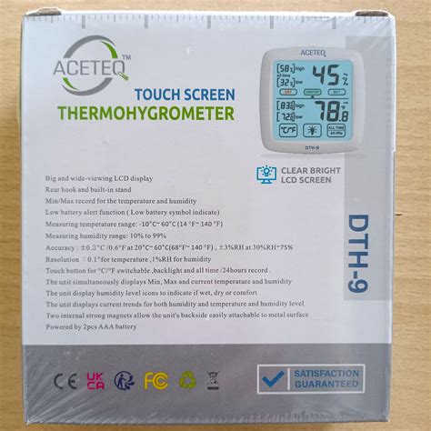 Thermo Hygrometer (ACETEQ DTH 9 Digital Touch Screen) – Baker & Baker