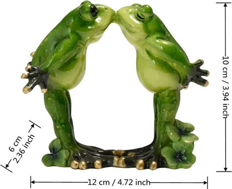 Buy Queemie Romantic Kissing Frog Couple Figurine Resin Frogs Model ...
