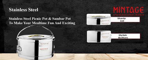 Buy Mintage Stainless Steel Hot Pot (7.5 Liters) Sambar Pot | Keeps ...