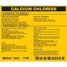 CALCIUM CHLORIDE Labels - Brady Part: 93501 | Brady | BradyIndia.co.in