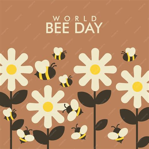 Premium Vector | Vector world bee day poster template