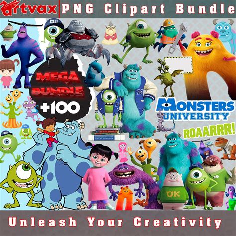 Monsters Inc PNG Clipart Bundle | Digital Character Collection - ArtVax