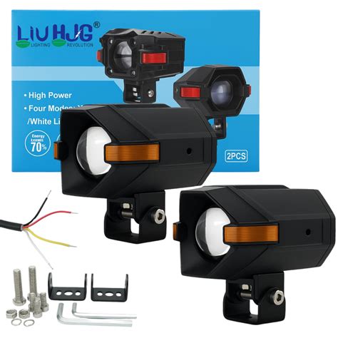LIU HJG P97 100W Yellow/White LED Fog Light with Red Devil Eye Waterpr