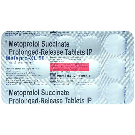 Metapro XL 50 Tablet 15's Price, Uses, Side Effects, Composition ...