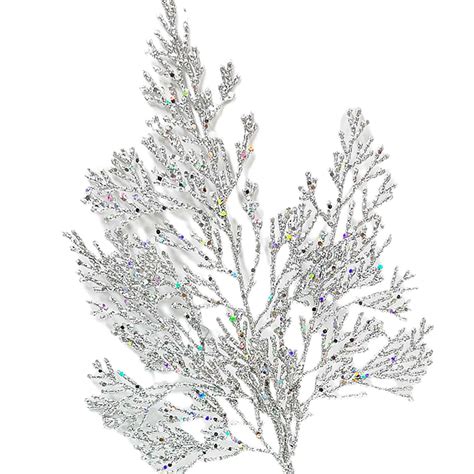 Silver Cypress Pick Christmas Ornament 16" | Christmas Decorations | At ...