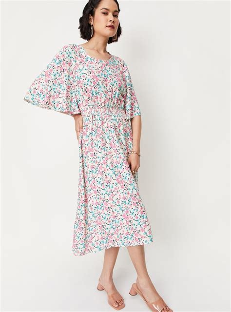 Buy Women Printed Flutter Sleeve Mid Dress Online at just Rs. 999.0 ...