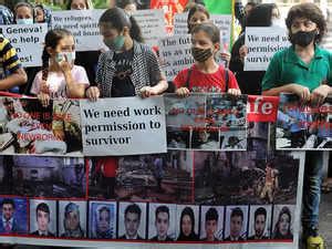 afghan refugees: Protesting Afghan refugees demand financial assistance ...
